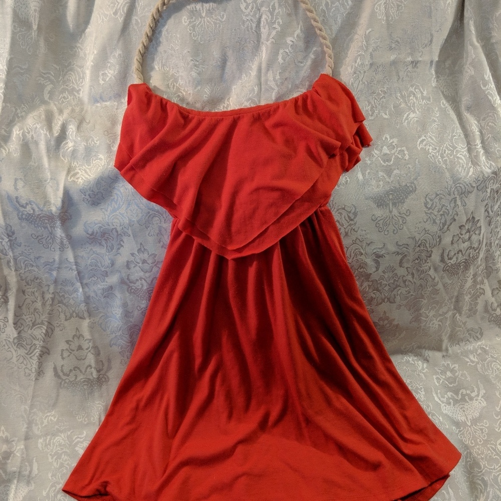 🧣B2G1 SALE Derek heart rope halter dress, red